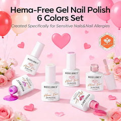 Modelones Cherry Blossom Pink gel polish on nails for a delicate, salon-worthy look