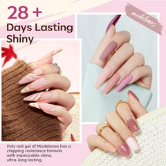 Modelones gel bottles show 12 colors for easy home color matching.