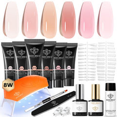 Modelones poly gel nail kit with 6 colors for at-home salon results