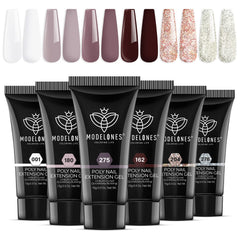 Modelones poly nail gel set with six colors for at-home manicure