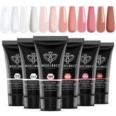 Modelones poly nail gel set with six nude-pink-brown colors for daily manicure.