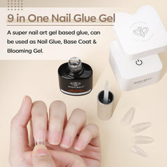 Modelones precision brush applying nail glue for clean bonding