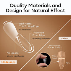 Modelones premium nail tips material appears breathable and lightweight.