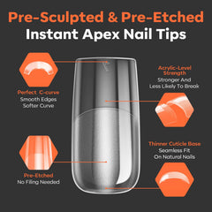 modelones Pro Luxe medium square tips ready for fast, practical nail extensions