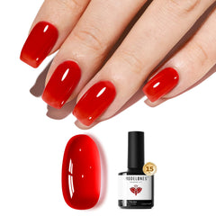 Modelones red jelly gel nail polish bottle with vibrant color and shine
