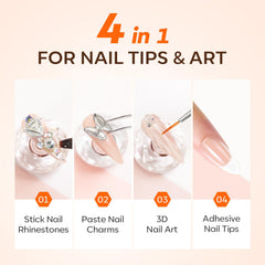 Modelones vegan, cruelty-free nail glue supports ethical beauty practices.