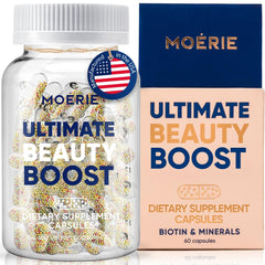 Moerie Ultimate Hair Boost bottle supports daily hair health