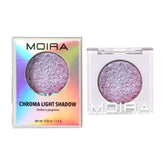 Moira Chroma Light Shadow Renegade foil finish creates radiant eyes.