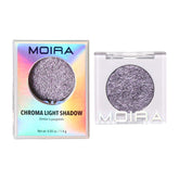 Moira Chroma Light Shadow 022 Full Moon with a dazzling foil finish for bold metallic lids.