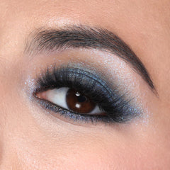 Moira Chroma Light Shadow 023 Midnight Blue palette open demonstrates creamy, blendable texture.