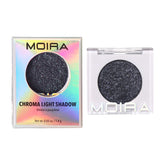 Moira Chroma Light Shadow 024 You Up? foil swatch showing vivid metallic shine for bold looks