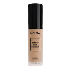 Moira Complete Wear Foundation bottle delivers long-lasting, natural-matte finish.
