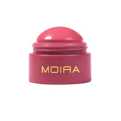 Moira Soft Blush Balm swatch on skin showing creamy, blendable color for a dewy finish.