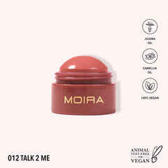 Moira Soft Blush Balm texture swirl highlights creaminess for natural blendable color