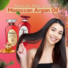 Moist Diane thickening conditioner bottle pour demonstrates detangling and softness