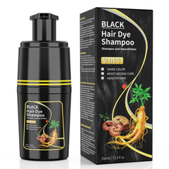 Mokasakiso black hair dye shampoo providing grey coverage for a natural look