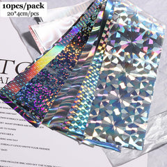 MOLILON holographic nail foil creates shimmering starry accents