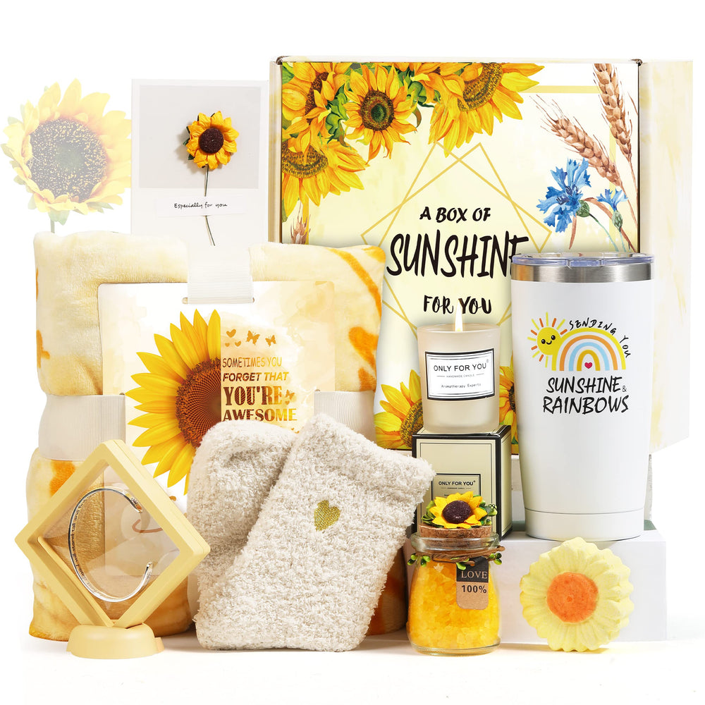Mollywatr Sunshine gift basket with sunflower motif for festive gifting