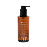 Molvany Real Cleansing Oil bottle closeup showing a gentle, plant-based cleanser for daily skin care
