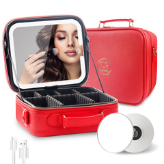 MOMIRA travel makeup bag with lighted mirror for on-the-go makeup