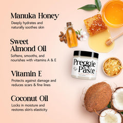 MOMMY LIFE Preggie Paste Belly Butter rich texture highlighting deep moisturization.