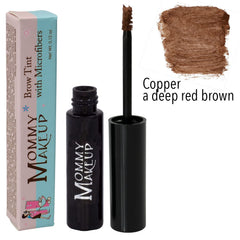 Groomed brows with Mommy Makeup Brow Tint for a polished look.