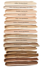 Mom's Secret cocoa foundation label highlights organic vegan formula for clean beauty