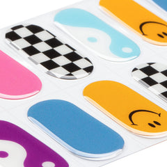 MOMSON rainbow unicorn nail wraps on nails display bold color without salon visit.