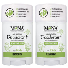 MONA Honeydew Kids Deodorant 2-pack front view for everyday freshness