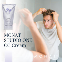 MONAT CC Cream leave-in formula in use for detangling and frizz control.