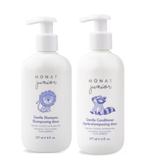 MONAT Junior Gentle Shampoo bottle—tear-free care for soft, manageable kids' hair.