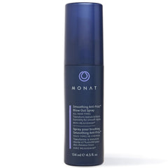 MONAT Smoothing Anti-Frizz Blowout Spray bottle pour for quick, frizz-free prep.