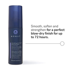 MONAT Smoothing Anti-Frizz Blowout Spray hands application for easy control.
