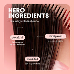 MONDAY SMOOTH conditioner on bathroom shelf suggesting portable frizz solution.