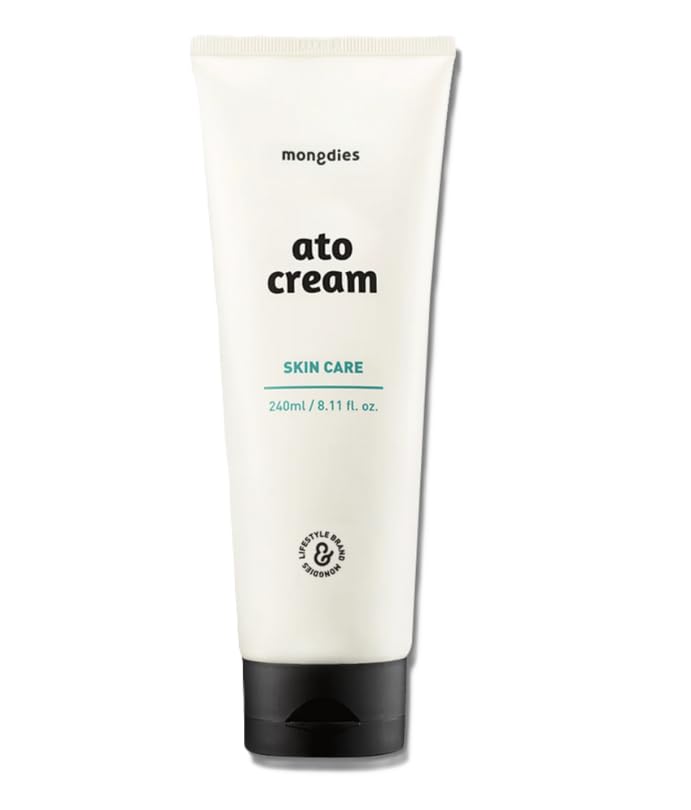 Mongdies Ato Cream in a face jar provides gentle daily hydration for sensitive skin