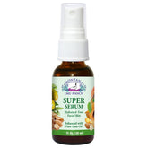 Montana Gold Montana Emu Ranch Super Serum bottle on vanity for daily hydration.