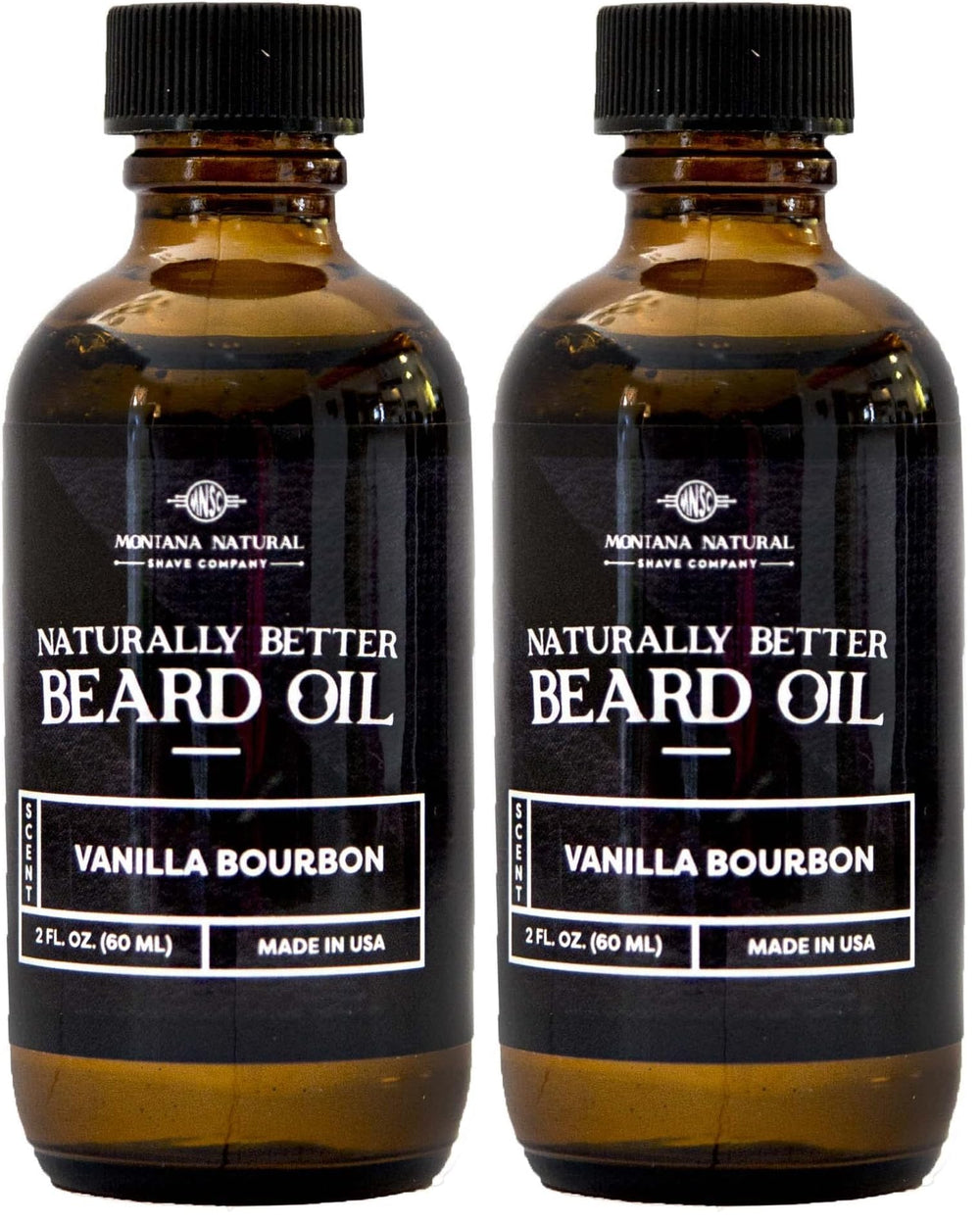 Montana Natural Shave Vanilla Bourbon beard oil bottle for a smooth, conditioned beard.