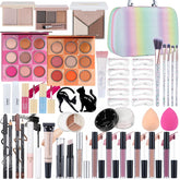 Moobirlet makeup kits for teens in a vibrant rainbow case for travel.