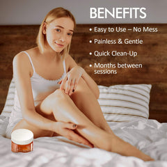 MOOM Sugar Pro wax being applied on leg for easy low mess hair removal at home