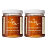 MOOM Sugar Pro tub close-up showing 12 oz organic sugar wax for gentle salon quality results at home