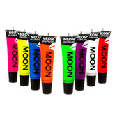 Moon Glow pink raspberry lip gloss glows under UV light for vibrant color