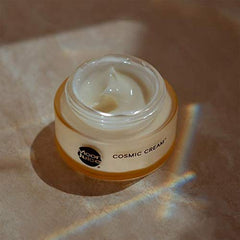 Moon Juice Cosmic Cream texture swatch reveals dewy finish and smooth feel.