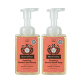 Moon Valley Organics Candy Cane foaming hand soap two-pack bottle, recyclable and gentle on skin.