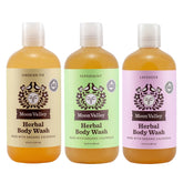 Moon Valley Organics Lavender Body Wash bottle with calming essential oils for daily cleansing.