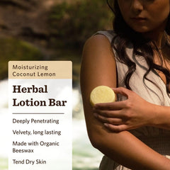 Moon Valley Organics Moon Melt Bar applied to dry skin elbows for relief.