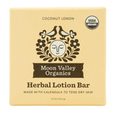 Moon Valley Organics Moon Melt Bar coconut lemon texture nourishes dry skin.