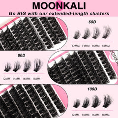 Moonkali lash clusters 80d add drama with comfortable wear for evenings.