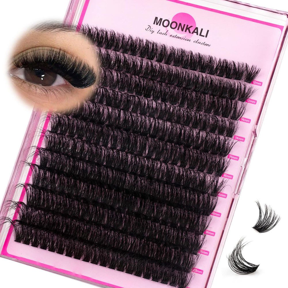 MOONKALI lash clusters wispy 80D for brighter eyes with built-in volume and light comfort