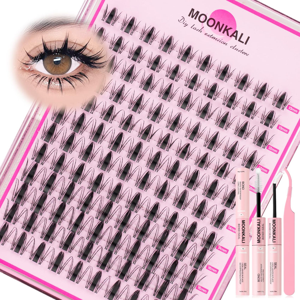 Moonkali wispy manga cluster lashes 10-16mm for voluminous eyes and natural look