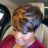 MOONSHOW short pixie wig front view for quick, polished everyday styling.